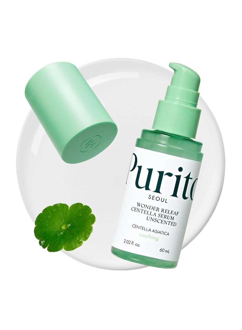 PURITO Wonder Releaf Centella Serum Unscented， for All Skin Types，Ampoule，Soothing，Calming，Facial Serum for face，Vegan & Cruelty-Free，60ml - Image 1