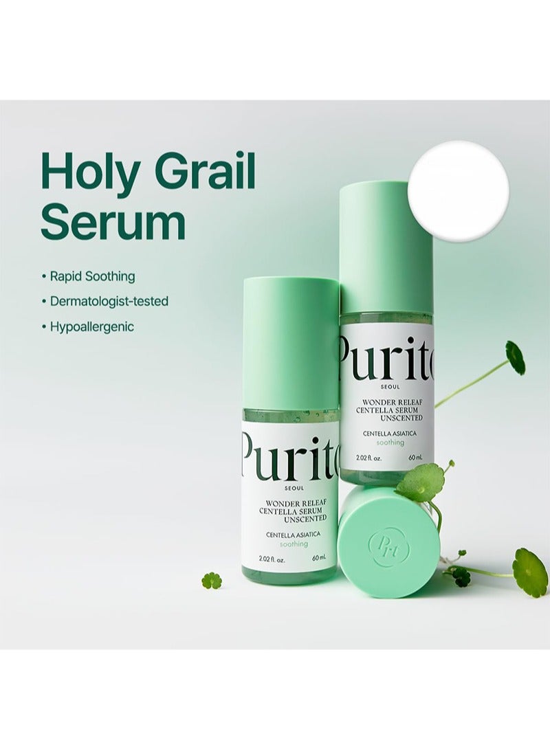 PURITO Wonder Releaf Centella Serum Unscented， for All Skin Types，Ampoule，Soothing，Calming，Facial Serum for face，Vegan & Cruelty-Free，60ml - Image 2