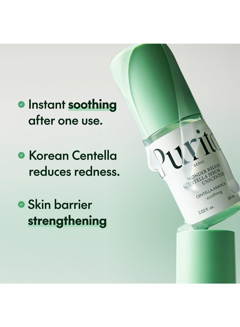 PURITO Wonder Releaf Centella Serum Unscented， for All Skin Types，Ampoule，Soothing，Calming，Facial Serum for face，Vegan & Cruelty-Free，60ml - Image 4