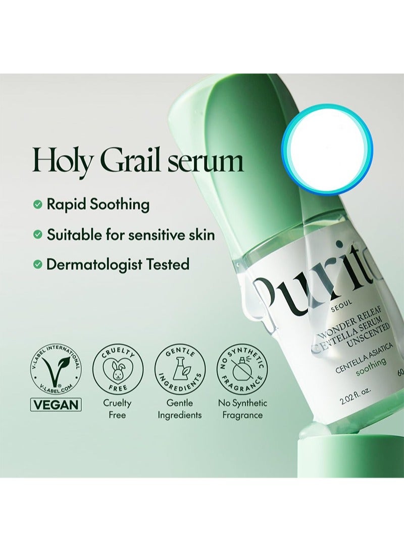 PURITO Wonder Releaf Centella Serum Unscented， for All Skin Types，Ampoule，Soothing，Calming，Facial Serum for face，Vegan & Cruelty-Free，60ml - Image 5