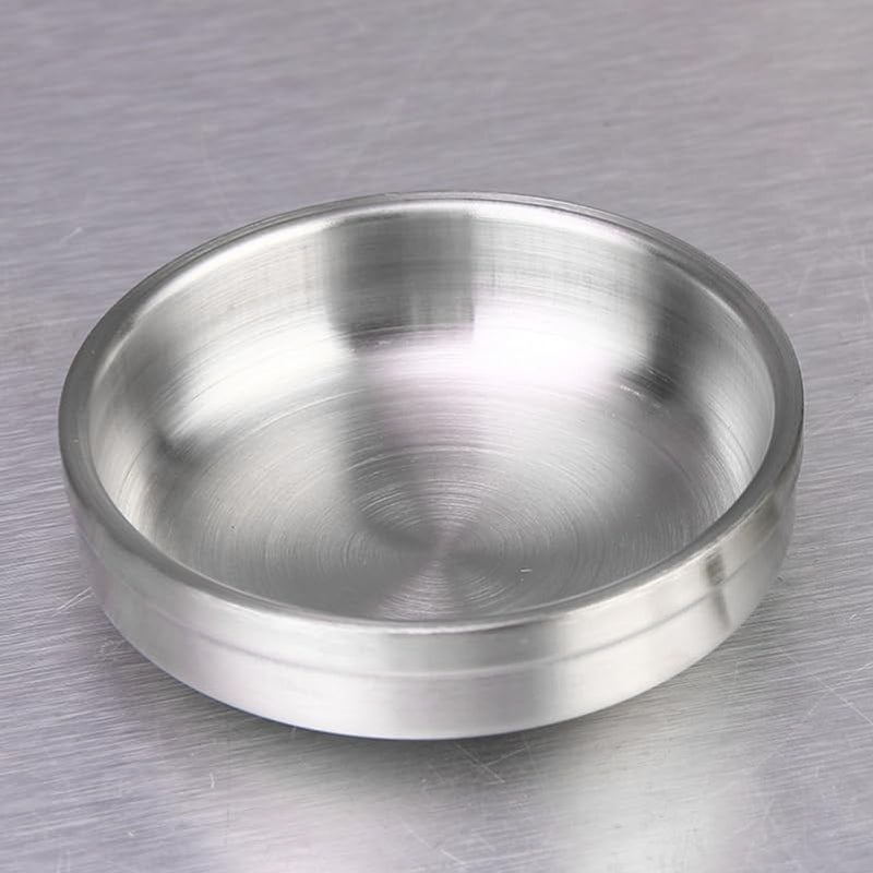 Hemoton Stainless Steel Sauce Dish  452 Inch Mini Appetizer Plate for Seasoning Snacks Dipping and Condiments Easy to Clean Seasoning Dishes for Home and Restaurant Use - Image 2