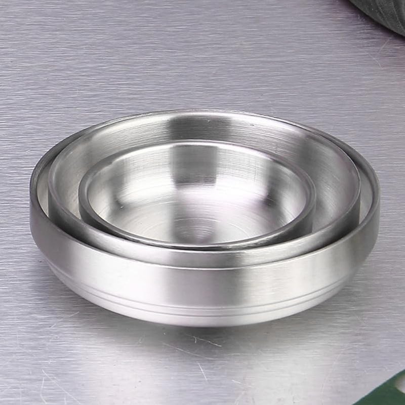 Hemoton Stainless Steel Sauce Dish  452 Inch Mini Appetizer Plate for Seasoning Snacks Dipping and Condiments Easy to Clean Seasoning Dishes for Home and Restaurant Use - Image 5