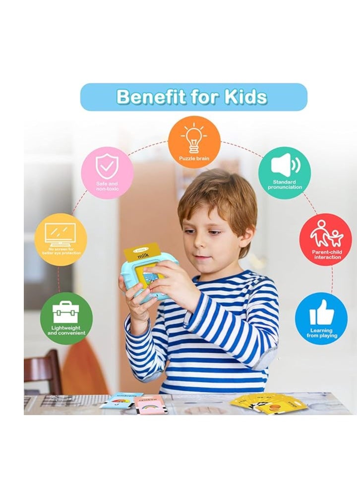null - Educational Toy for Kids Listen and Learn Literacy Audible Flash Cards for Toddlers 1-8 Years Old Boys Girls Flashcards Device with 112 pcs Double-Sided Cards |112 Cards-224 Words | color may vary - Image 1
