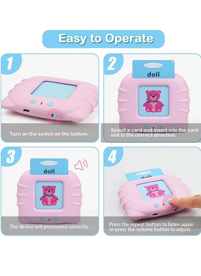 null - Educational Toy for Kids Listen and Learn Literacy Audible Flash Cards for Toddlers 1-8 Years Old Boys Girls Flashcards Device with 112 pcs Double-Sided Cards |112 Cards-224 Words | color may vary - Image 1