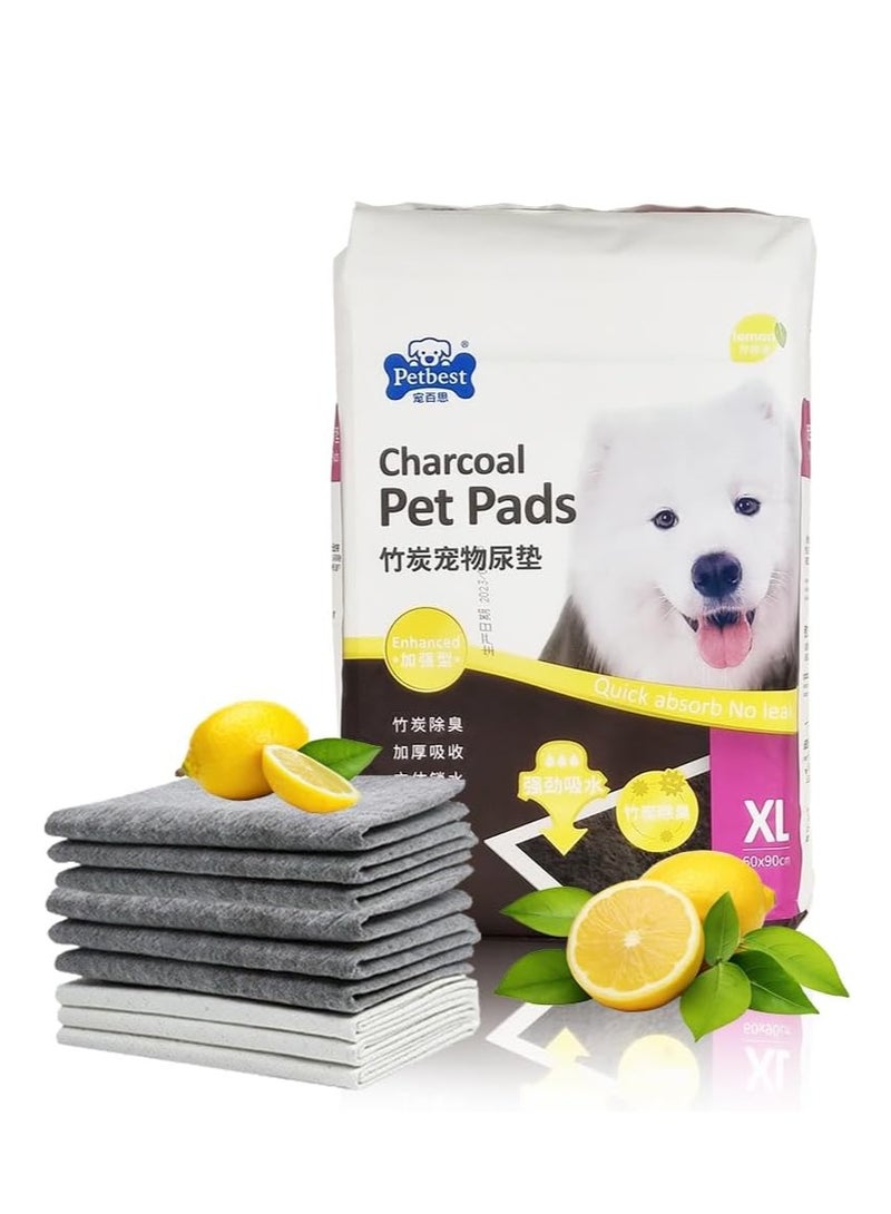 أن ان سي بيتس وسادات تدريب الكلاب لجميع السلالات، وسادات فائقة الامتصاص للاستخدام مرة واحدة مع 5 طبقات، تصميم مانع للتسرب، مقاومة للشاي، والتحكم في الروائح، برائحة الليمون، مثالية للاستخدام الداخلي، 90 سم (أسود) - Image 1