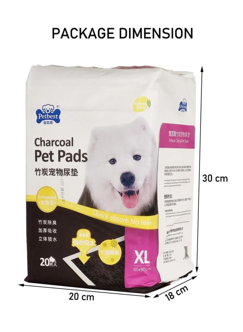 أن ان سي بيتس وسادات تدريب الكلاب لجميع السلالات، وسادات فائقة الامتصاص للاستخدام مرة واحدة مع 5 طبقات، تصميم مانع للتسرب، مقاومة للشاي، والتحكم في الروائح، برائحة الليمون، مثالية للاستخدام الداخلي، 90 سم (أسود) - Image 2