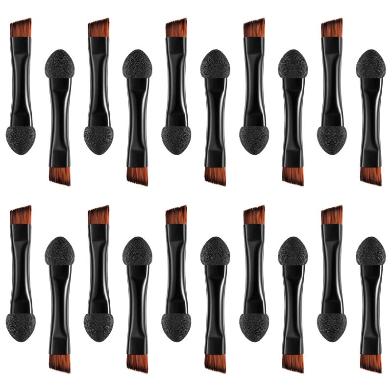 Lurrose Double Sided Eye Shadow Sponge Applicator Eye Brow Make Up Brush Portable Makeup Tool 20pcs Black