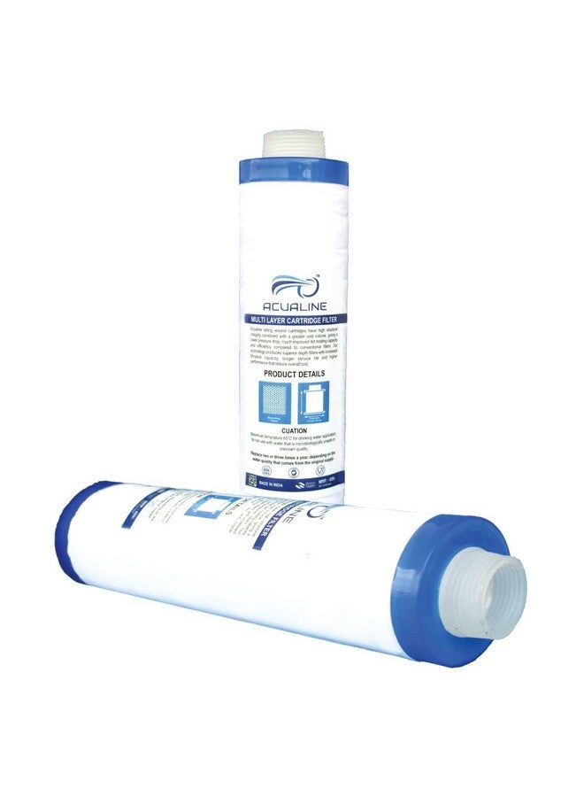 ACUALINE Pre Filter for Water Purifier - 9 Inch PP Yarn Wound Threaded Candle Cartridge Compatible With Aquaguard, Livpure, LG and All Other Brands (Pack of 2) - Image 1
