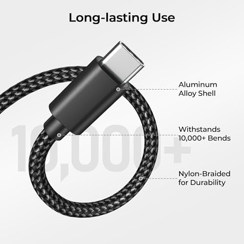 Basesailor for iPad Mini 7 Charger Cable 6.6FT 2 Pack,USB Type C Charging Power Cord for iPad Pro 10th Air 4th 5th Mini 6th,Samsung Galaxy S25 S24 S23 S22 Note 20,Moto Z4 G7 G9 Play,Steam Deck,AirPods - Image 3