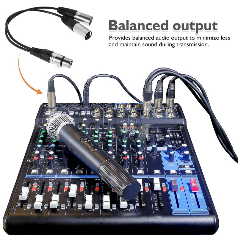 كابل مقسم صوت ميكروفون متوازن عالمي من 3 دبابيس XLR أنثى إلى ذكر مزدوج - Image 4