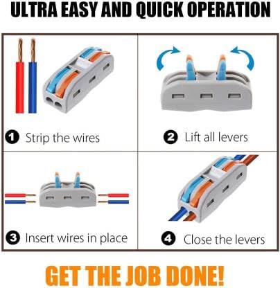 ZIVIK 2 IN 2 Out Universal Wire Connector, 30Pcs Wire Connectors Nuts, Push Connector Cable Connector Splicing Connector Terminal Block Screwless Connector Lever Wire Jointer (30, 2 In 2 Out) - Image 5
