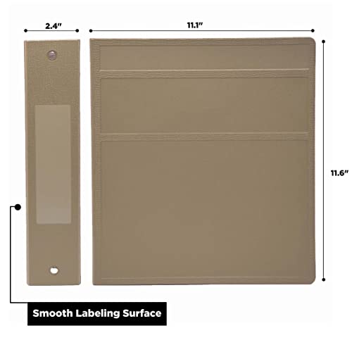 Carstens 2-Inch Heavy Duty 3-Ring Binder - Side Opening, Sand, Durable Plastic, Precision No-Gap Rings, Waterproof Covers, No Pockets, Holds 300 Letter-Sized Sheets, BPA-Free, Made in USA (5825-3R) - Image 3