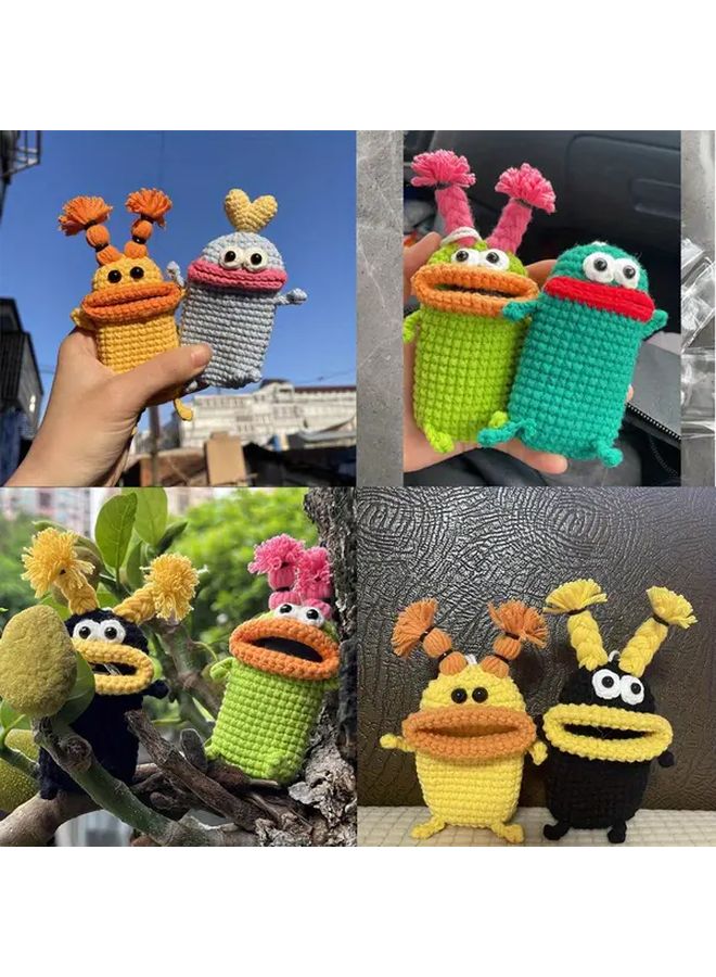 Green Cute Cartoon Sausage Mouth Knit Key Cover For All Car Keys - Image 3