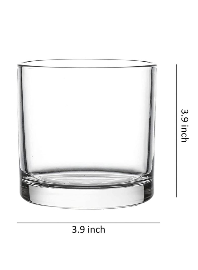 هوم زون مجموعة من 6 قطع مزهرية زجاجية اسطوانية مقاس 4 انش × 4 انش حوامل شموع قطعة مركزية مزخرفة لحفلات الزفاف وديكور المنزل - Image 4