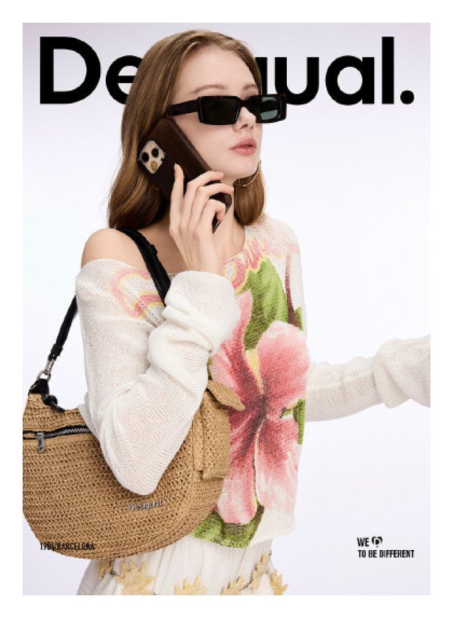 DESIGUAL ss25 New Floral Jacquard Knit Sweater For Women - Image 1