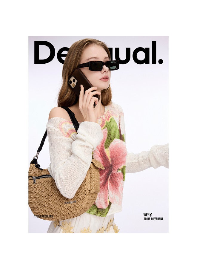 DESIGUAL ss25 New Floral Jacquard Knit Sweater For Women - Image 2