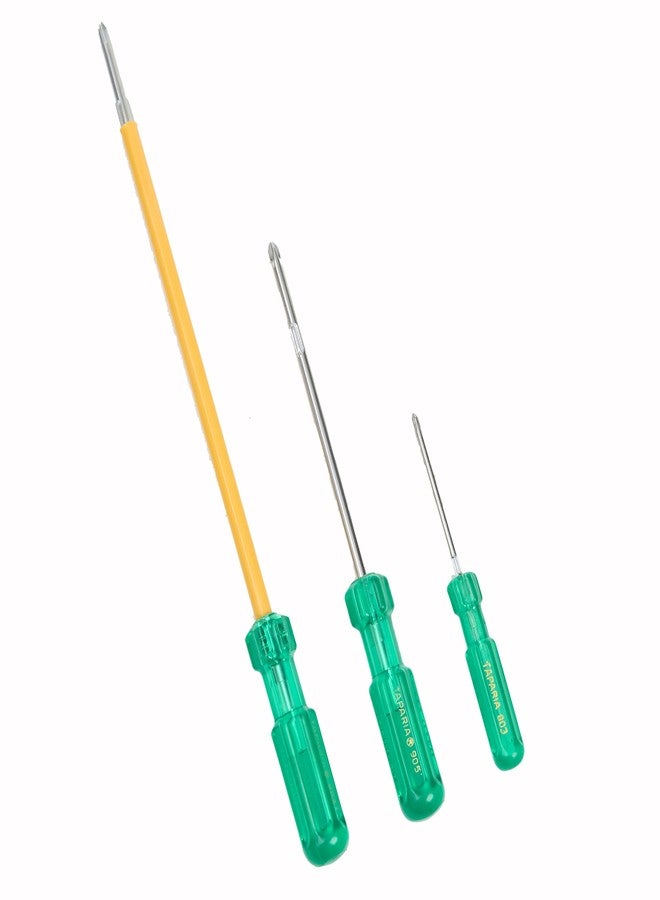 TAPARIA, 3 PC SET, 2 x 2 in 1 SCREWDRIVERS & 1 X INSULATED SCREWDRIVERS (803, 905, 903 I). Used for Industrial application, DIY, Electricals, Carpentary, Professional and Home use. - Image 1