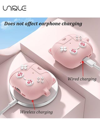 لسماعات AirPods 4 - حقيبة سماعة رأس على شكل أذن من Cat ، حافظة وردية - مع حبل على شكل أذن Cat ، مصممة ل AirPods 4 - وردي - view 3