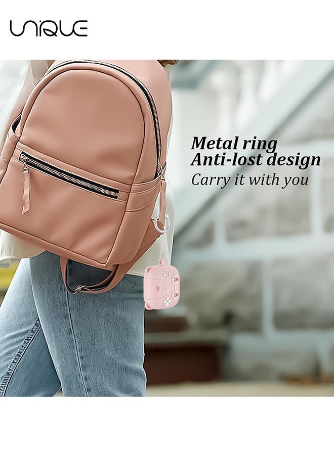 Unique For AirPods 4 Headphone Case - Cat Ear Shape Headphone Case, Pink Case - With Cat Ear Shape Lanyard, Designed for AirPods 4 - Pink  - Image 5