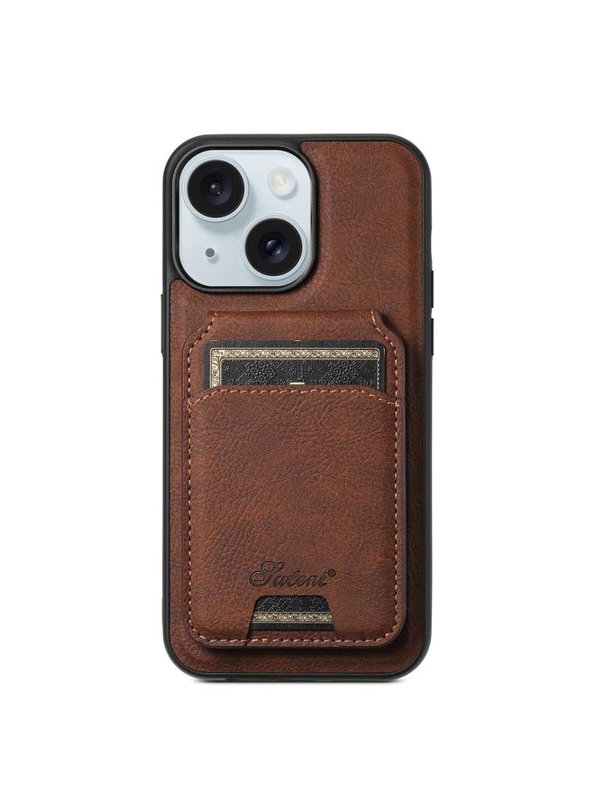 Suteni Case For iPhone 15 H16 Litchi Texture Leather Detachable Wallet Back Phone Case - Image 1