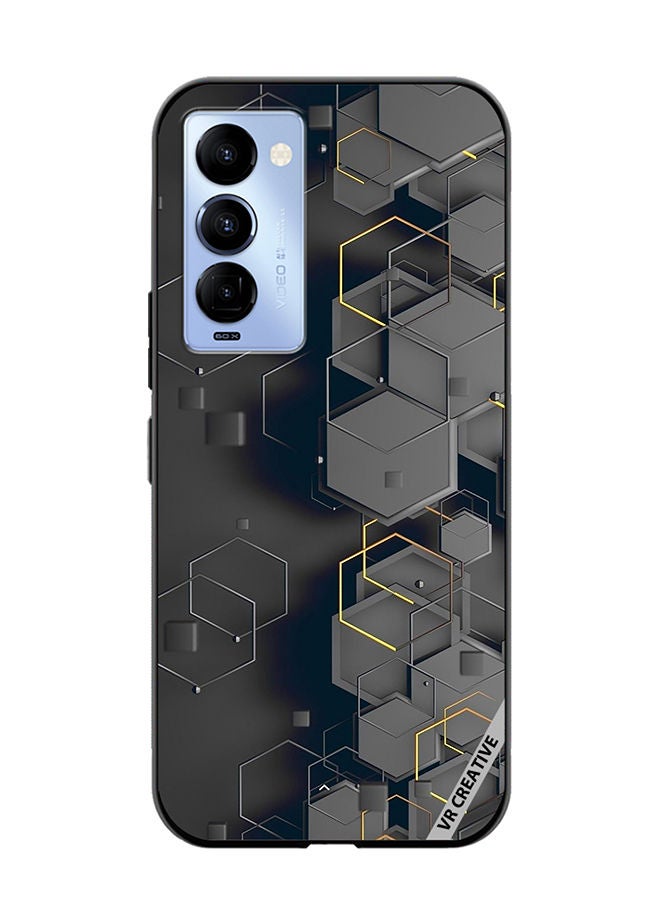 VR CREATIVE Protective Case Cover For Tecno Camon 18/18 P Abstract Design Multicolour - Image 1