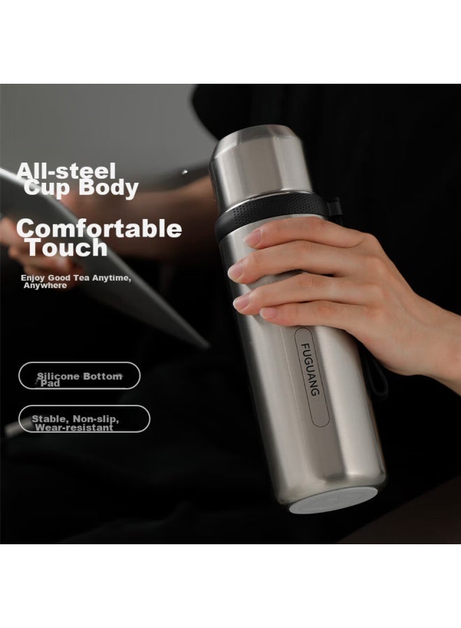 Tomimitsu Fuguang Insulated Mug, 316l Stainless Steel Water Cup, Large Capacity Cold-keeping Cup For Men And Women, Tea Infuser Mug, 1000ml - Image 4