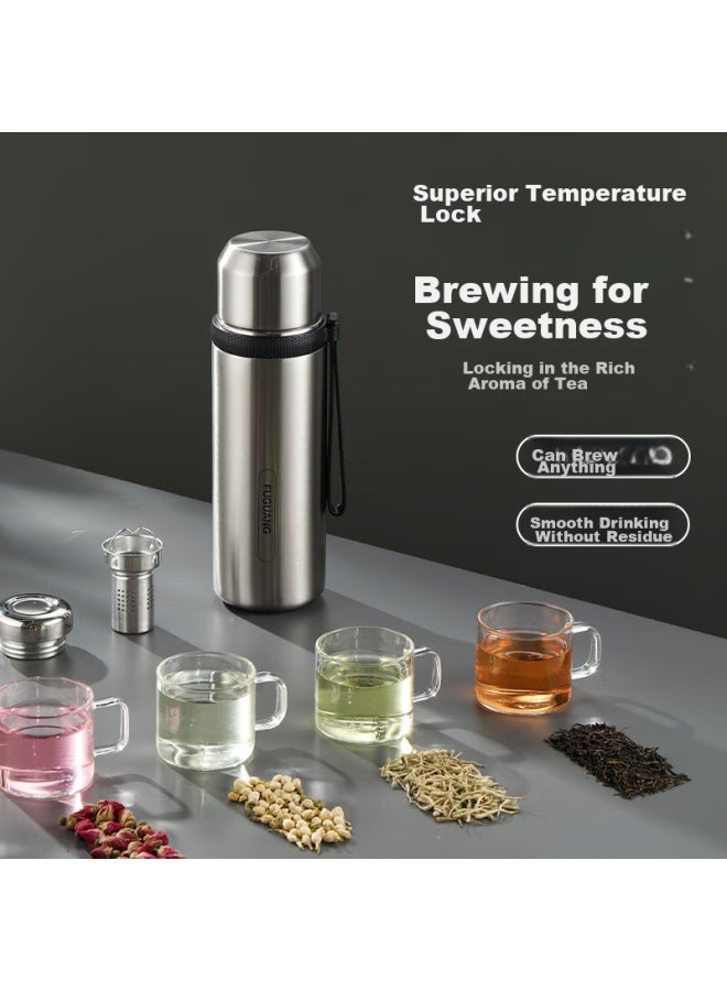 Tomimitsu Fuguang Insulated Mug, 316l Stainless Steel Water Cup, Large Capacity Cold-keeping Cup For Men And Women, Tea Infuser Mug, 1000ml - Image 2