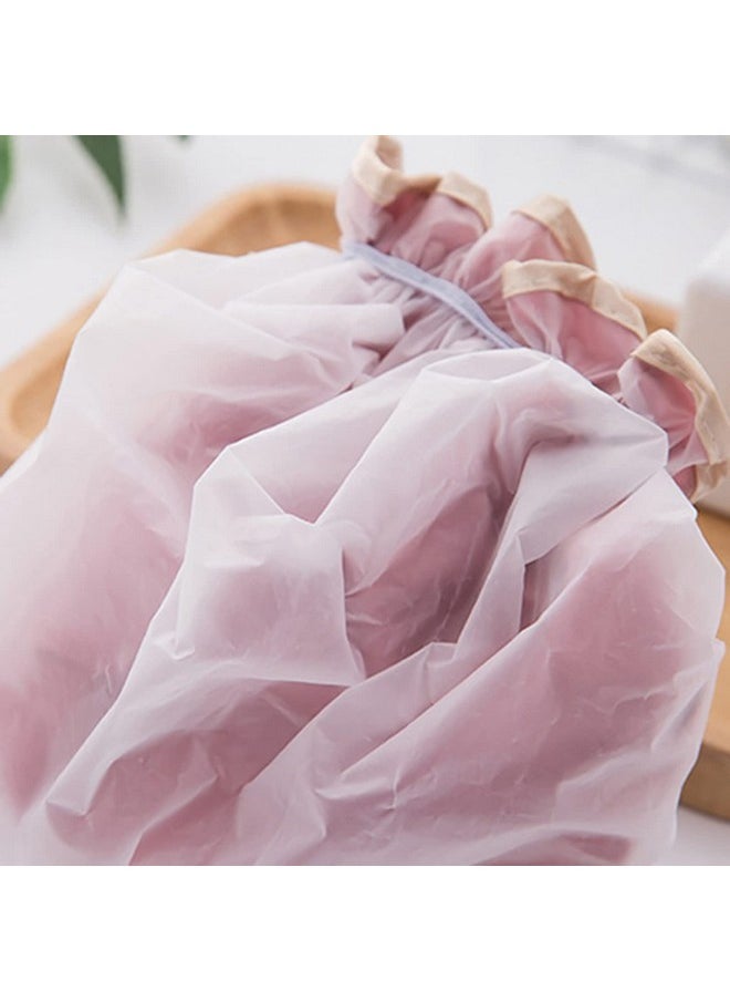 Qeuly - 2 Pack Waterproof Shower Cap Reusable Shower Cap For Women Elastic Bathing Shower Hat Double Layers Bathing Hair Cap Peva Lined Shower Hair Bath Cap (Pink) - Image 1