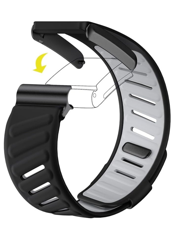 Comfort Durable Silicone Wristband Compatible with WHOOP 4.0 Band, Soft Silicone Sports Loop Strap for Men & Women, with U Shapped Connector