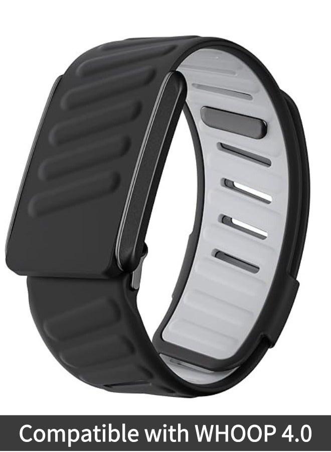 سوار معصم سيليكون متين ومريح متوافق مع سوار WHOOP 4.0، سوار سيليكون رياضي ناعم ذو حلقة رياضية للرجال والنساء، مع موصل على شكل حرف U - Image 1