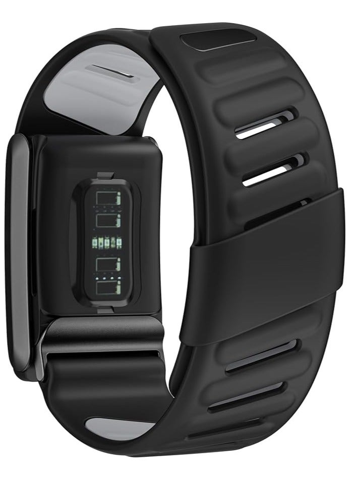 سوار معصم سيليكون متين ومريح متوافق مع سوار WHOOP 4.0، سوار سيليكون رياضي ناعم ذو حلقة رياضية للرجال والنساء، مع موصل على شكل حرف U - Image 3