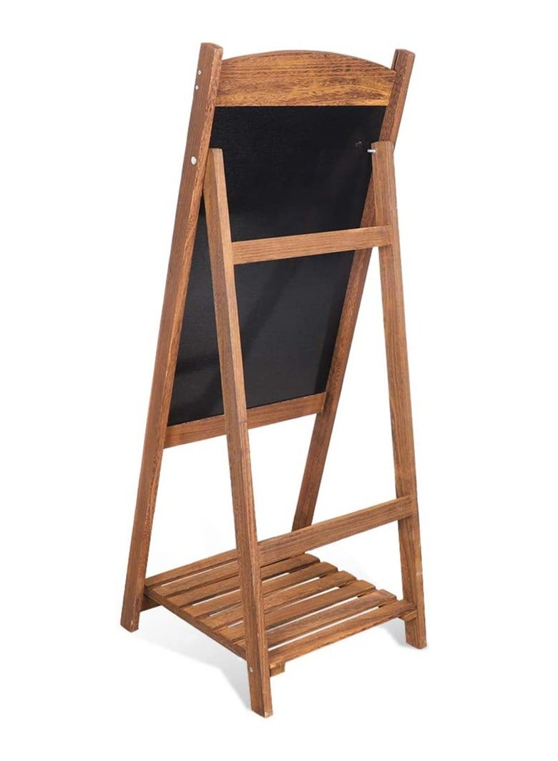 𝐅𝐅𝐃 Wooden A-Frame Chalkboard Sign 38" x 16" – Freestanding Magnetic Blackboard with Folding Stand & Storage Shelf – Rustic Double-Sided Message Board for Weddings, Restaurants, Cafés, and Events  - Image 2