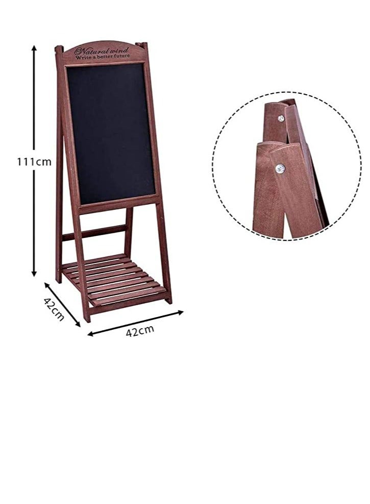 𝐅𝐅𝐃 Wooden A-Frame Chalkboard Sign 38" x 16" – Freestanding Magnetic Blackboard with Folding Stand & Storage Shelf – Rustic Double-Sided Message Board for Weddings, Restaurants, Cafés, and Events  - Image 4