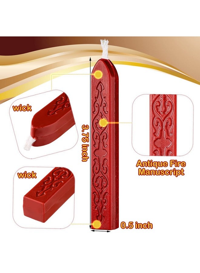 بيميمو 12 قطعة من أعواد الشمع الختم مع فتائل من Bememo، شمع ختم مخطوطة النار العتيقة لختم الشمع (لون عيد الميلاد) - Image 2