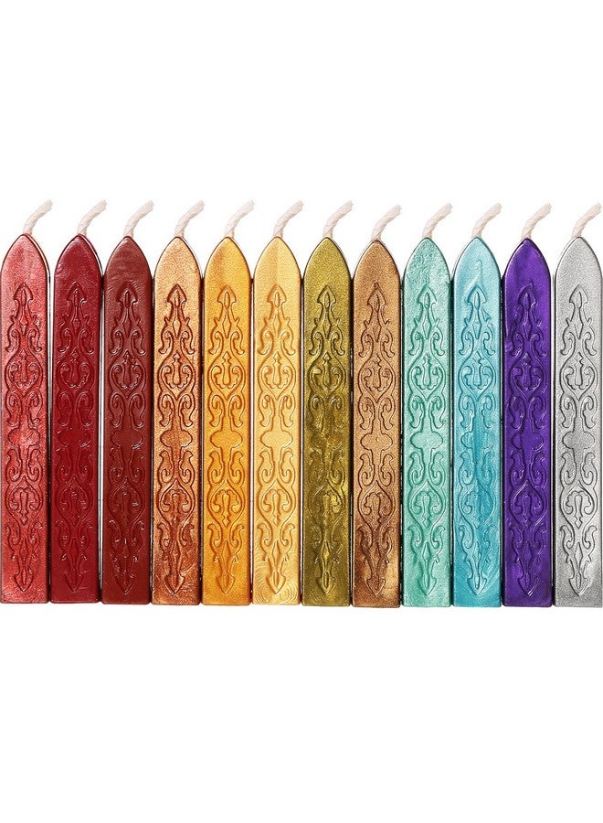 بيميمو 12 قطعة من أعواد الشمع الختم مع فتائل من Bememo، شمع ختم مخطوطة النار العتيقة لختم الشمع (لون عيد الميلاد) - Image 1