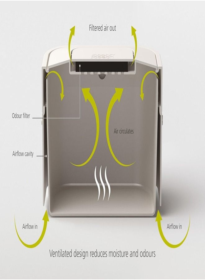 Joseph Joseph Intelligent Waste Compost Bin for Food Waste Odor Filter 4 Liters Stone  - Image 2