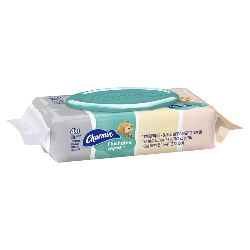 Procter & Gamble Charmin Flushable Wipes  40 count per pack - Image 1