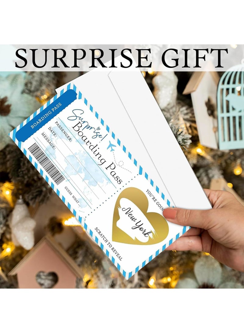 SYOSI Boarding Pass Scratch Card, Reveal Surprise Trips,Personalised Scratch Card,Personalised Boarding Unique Travel Cratch & Reveal Surprise Trips for Family/Lover(5 Pcs,Blue) - Image 5