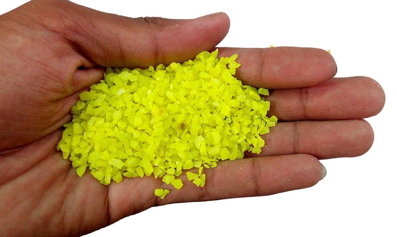 Maalavya Sugar Size Crystal Sand for Home and Garden Decor, Aquarium Substrate (Lemon Yellow, 450 Grams) - Image 2