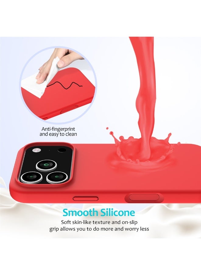 Liquid Silicone Protective Case Compatible with iPhone 17 Pro 6.3-Inch, Slim Matte Back Cover, Silky Soft Touch, Shockproof Design, Anti-Fingerprint with Microfiber Lining - Image 4
