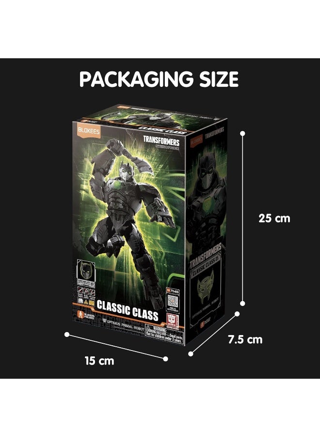 BLOKEES Transformers Classic Class Optimus Primal Robot Action Figure | STEM Construction Building Kit for Kids & Adults | Collectible Model Toy with Glowing Chest & Eyes | Posable Beast Wars Transformer Gift - Image 5