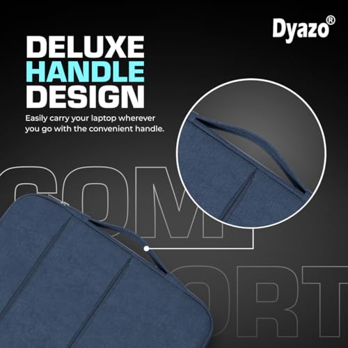 Dyazo Laptop Sleeve Compatible for 13" / 13.3 Inch Notebook Compatible with MacBook Pro/Air & all Notebooks with 2 front Accessory Pocket with handle (Blue) - Image 3