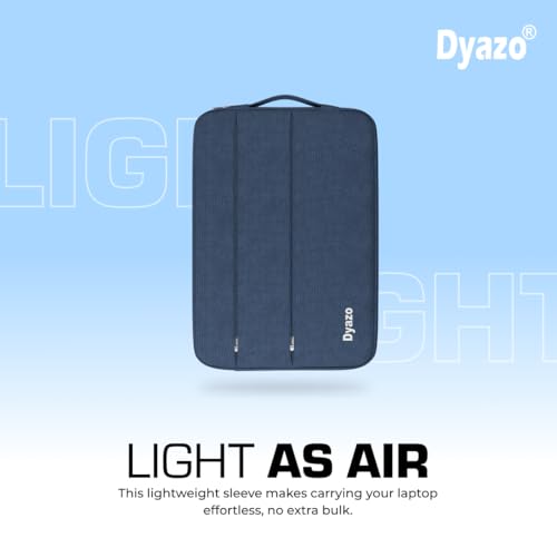 Dyazo Laptop Sleeve Compatible for 13" / 13.3 Inch Notebook Compatible with MacBook Pro/Air & all Notebooks with 2 front Accessory Pocket with handle (Blue) - Image 4