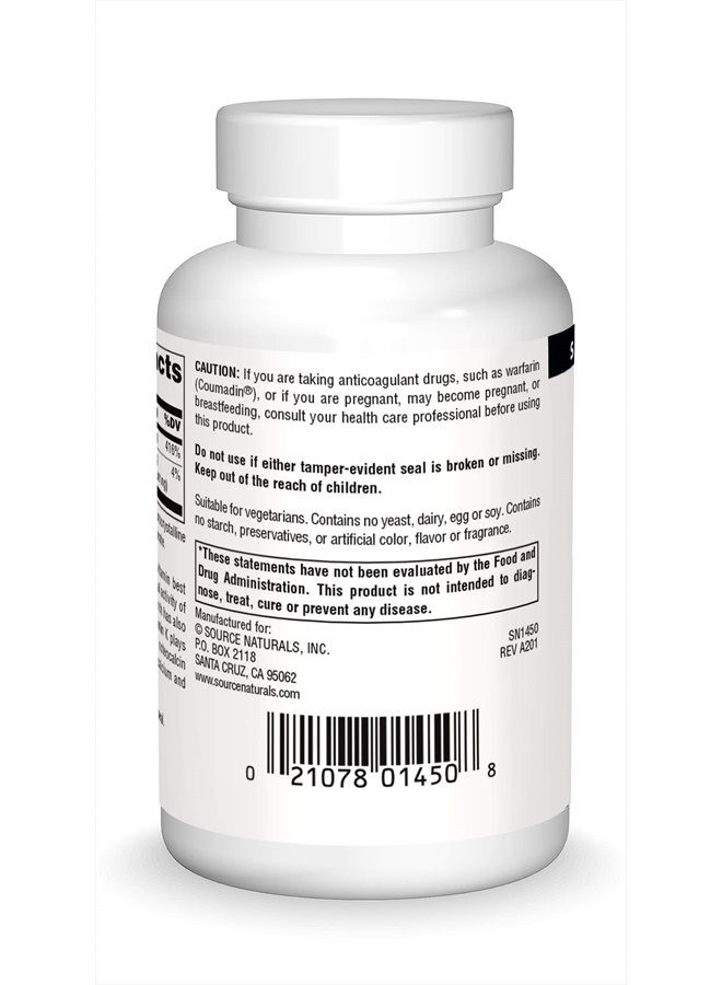Source Naturals Vitamin K, 500mcg, Tablets, 200 Tablets - Image 2