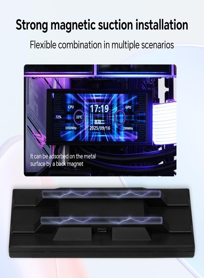 ITleads Trofeo Vision 6.8 Inch AIO LCD Display, USB Type-C Port, Real Time Hardware Monitoring, 1280 x 480 Resolutions, Predefined and DIY Themes for Gaming PC Case/Cooler - Image 4