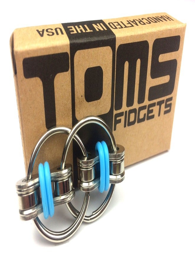 Tom's Fidgets Original Flippy Chain Fidget Toy - Perfect for ADHD, Anxiety, and Autism - Bike Chain Fidget Stress Reducer for Adults and Kids (Double Blue) - Image 4