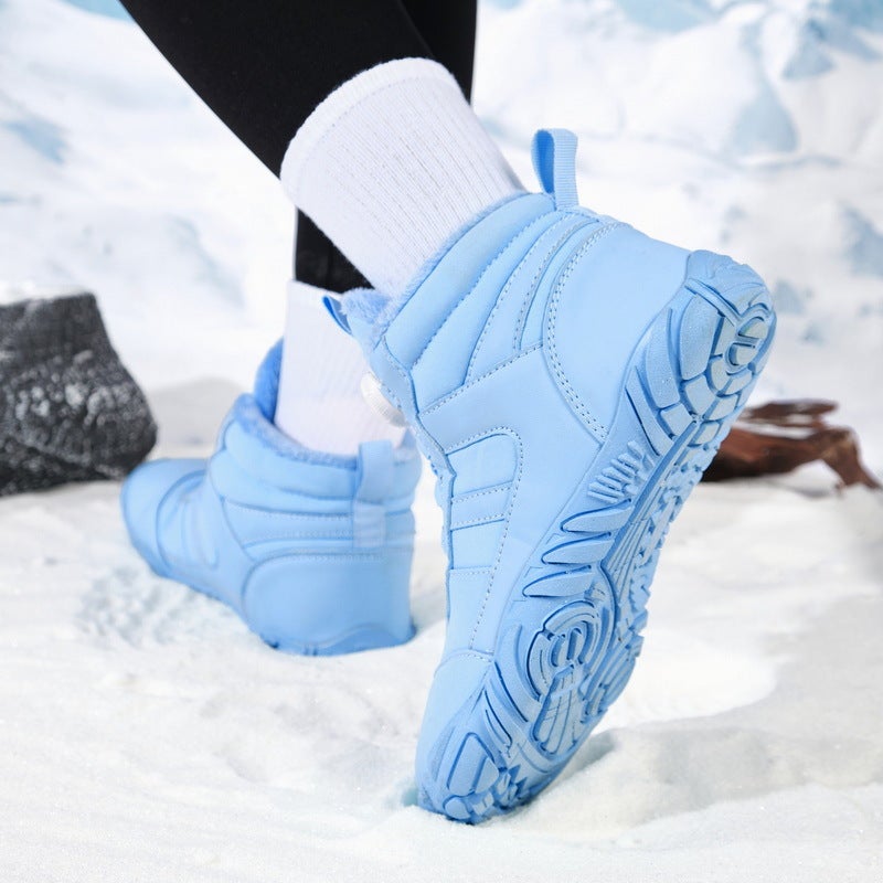 Outdoor Rotating Button Winter fleece-lined Waterproof Five-finger Snow Boots Warm Parent-child Mid-help Casual Cotton Shoes - Image 5