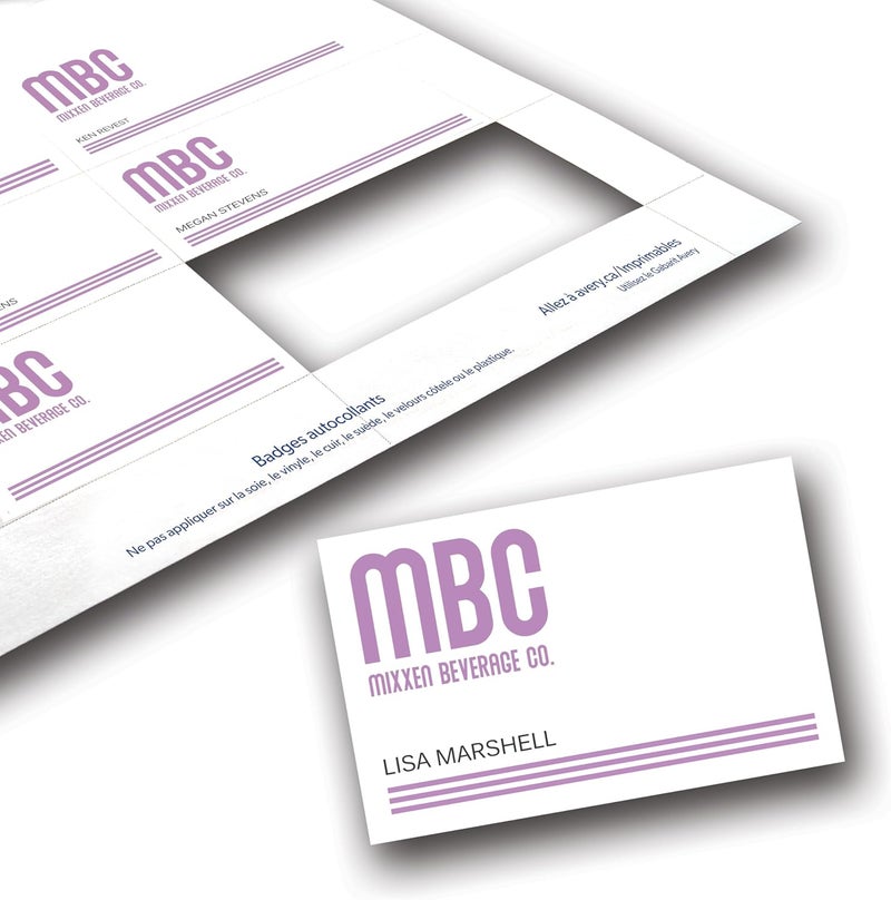 AVERY Customizable Name Badge Inserts, 2.25” x 3.5”, White, 400 Printable Name Tag Inserts (5390) (Pack of 5) - Image 2