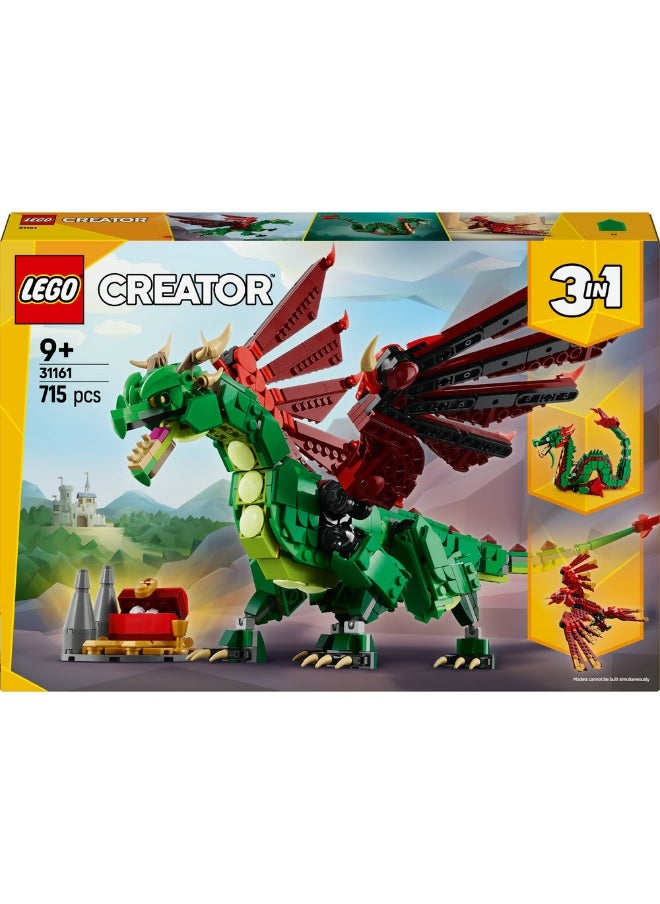LEGO Creator 3in1 Medieval Dragon Creature Toy Playset 31161 (715) Pieces  - Image 2
