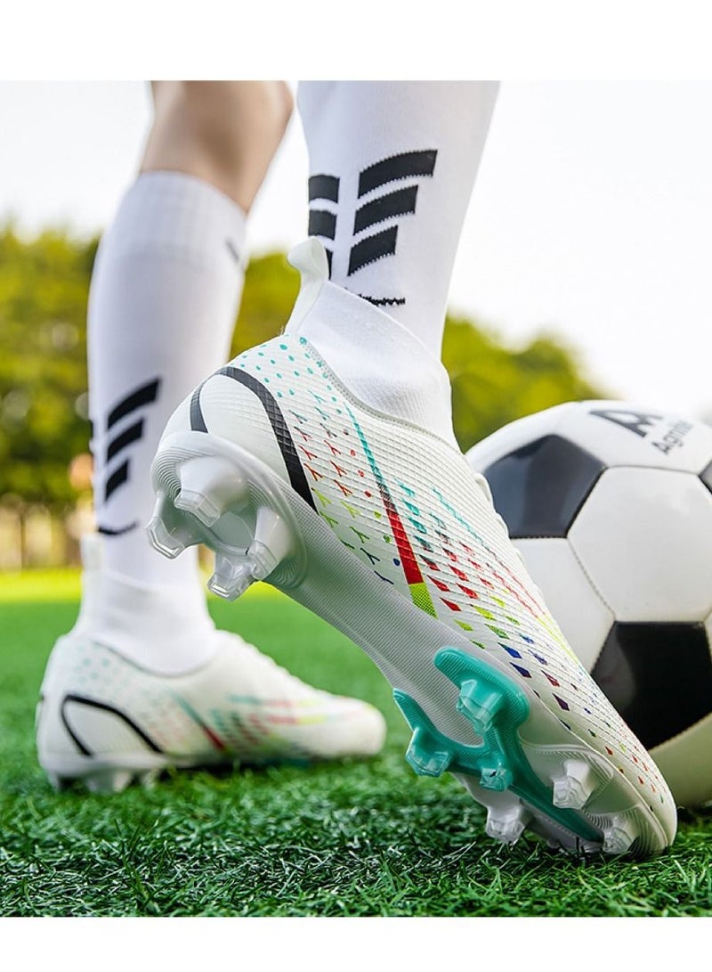 Loquat High-Top Cleats Competition Sports Football Shoes White - Image 2